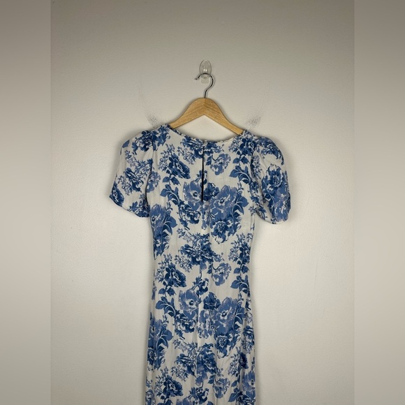 Reformation Marfa Blue White Floral Midi Dress Women’s Sz 4 - Picture 7 of 12